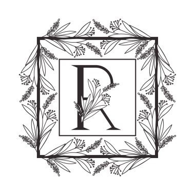 vintage tarzı çerçeve ile alfabenin harfi