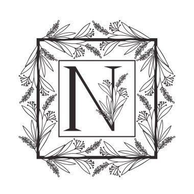 vintage tarzı çerçeve ile alfabenin harfi