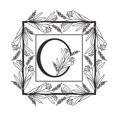 vintage tarzı çerçeve ile alfabenin harfi