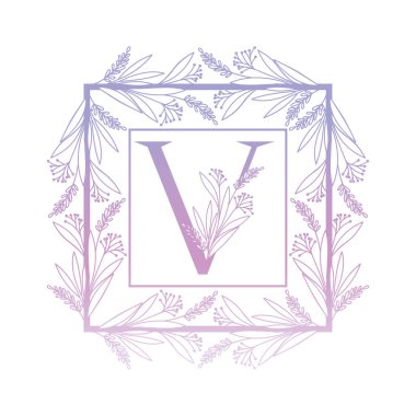 vintage tarzı çerçeve ile alfabenin harfi