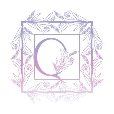 vintage tarzı çerçeve ile alfabenin harfi