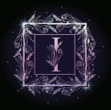 yapraklı kare kare harf I