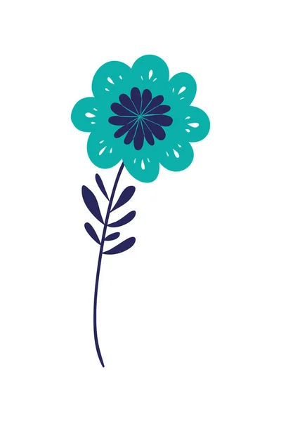 잎 고립 아이콘 다채로운 꽃 — 스톡 벡터