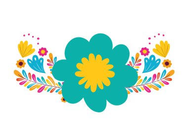 Çiçek çelenk ve izole simgesi yapraklar