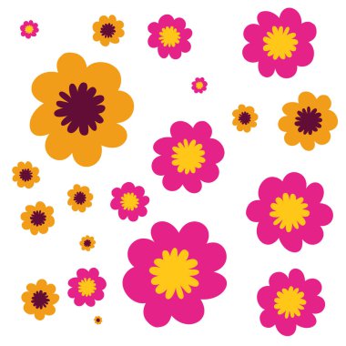 desen renkli çiçekler izole simgesi
