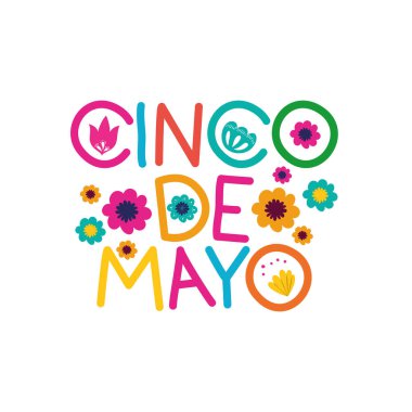 cinco de mayo etiket izole simgesi