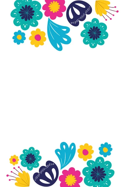 Patroon kleurrijke bloemen geïsoleerd icoon — Stockvector
