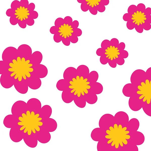 Patroon kleurrijke bloemen geïsoleerd icoon — Stockvector