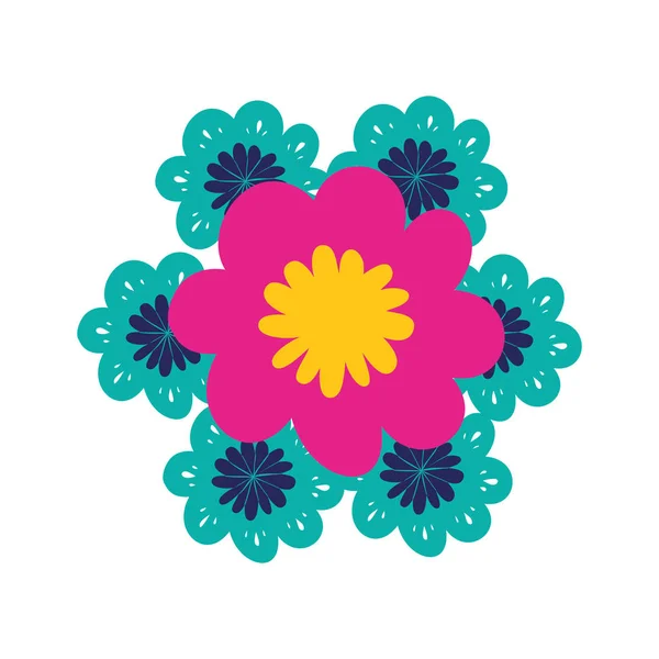 Flor colorida icono aislado — Vector de stock