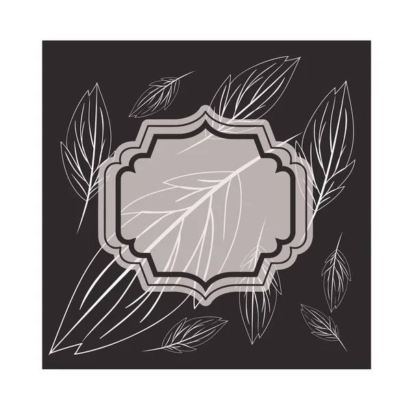 Cadre avec icône isolée branche et feuille — Image vectorielle