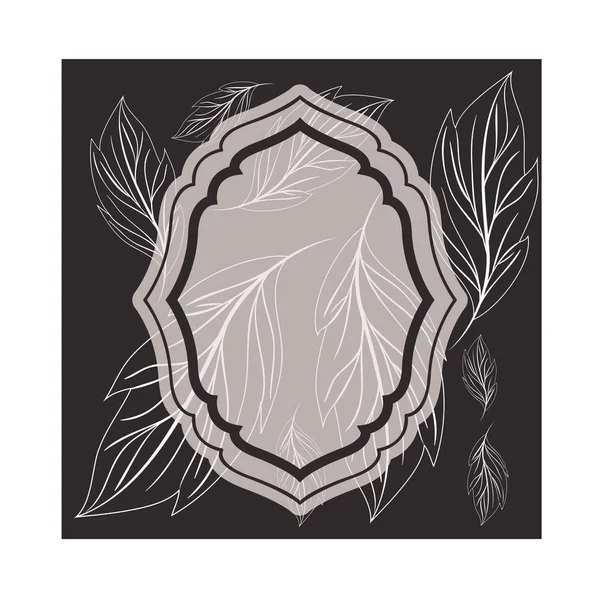 Cadre avec icône isolée branche et feuille — Image vectorielle