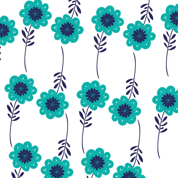 Patroon bloemen met blaadjes geïsoleerde pictogram — Stockvector