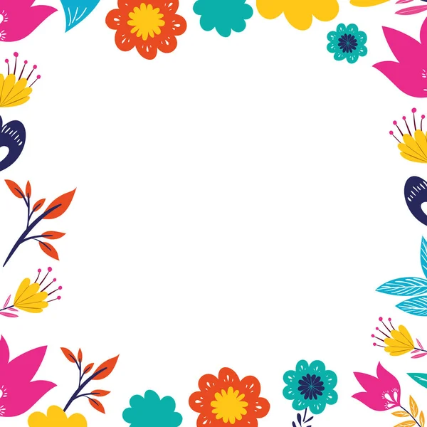 패턴 다채로운 꽃 고립 아이콘 — 스톡 벡터
