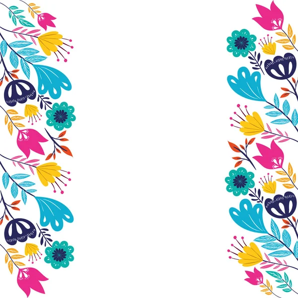 패턴 다채로운 꽃 고립 아이콘 — 스톡 벡터