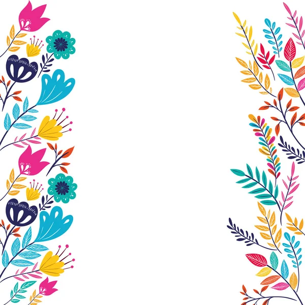 Μοτίβο πολύχρωμα λουλούδια απομονωμένη εικονίδιο — Διανυσματικό Αρχείο