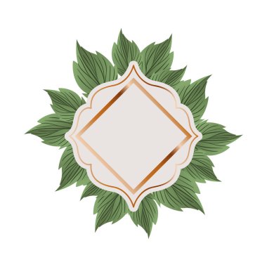 dal lı ve yaprak yalıtılmış simgeli çerçeve