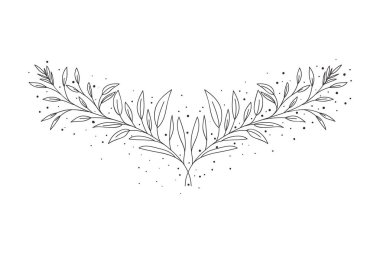 Çiçek çelenk ve izole simgesi yapraklar