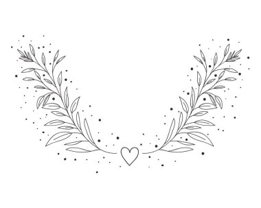 Çiçek çelenk ve izole simgesi yapraklar