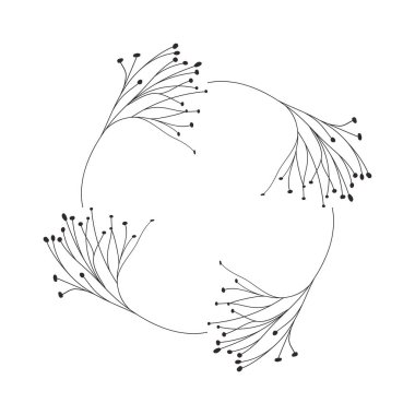 Çiçek çelenk ve izole simgesi yapraklar