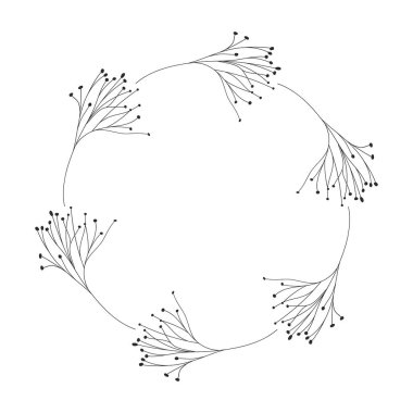 Çiçek çelenk ve izole simgesi yapraklar