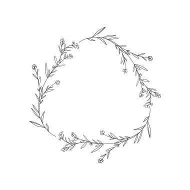 Çiçek çelenk ve izole simgesi yapraklar