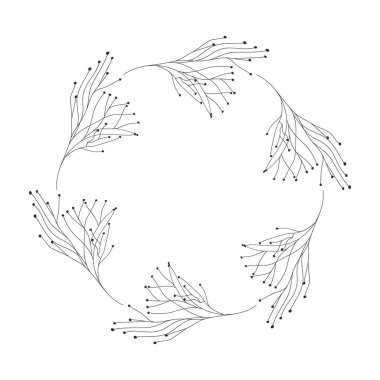 Çiçek çelenk ve izole simgesi yapraklar