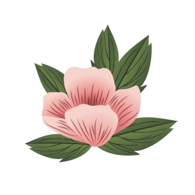 güzel çiçek ile izole simgesi yapraklar