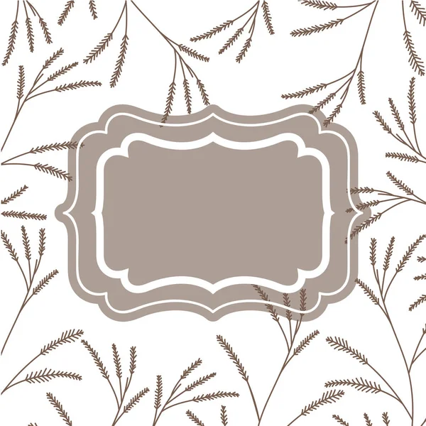 Frame met geïsoleerde pictogram van planten en kruiden — Stockvector