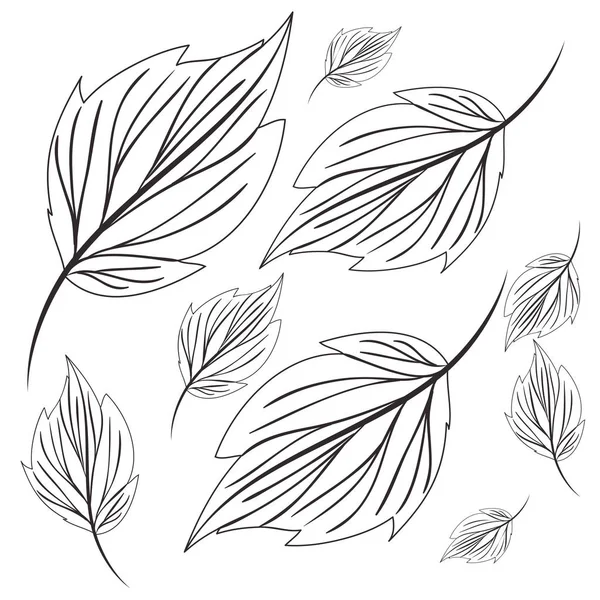 Vzor ikony větve a listí — Stockový vektor