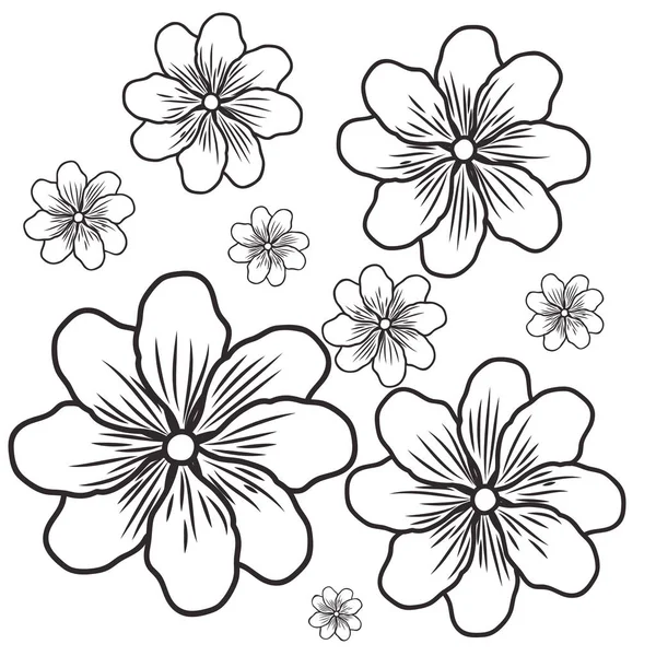 Motif de fleurs icône isolée — Image vectorielle