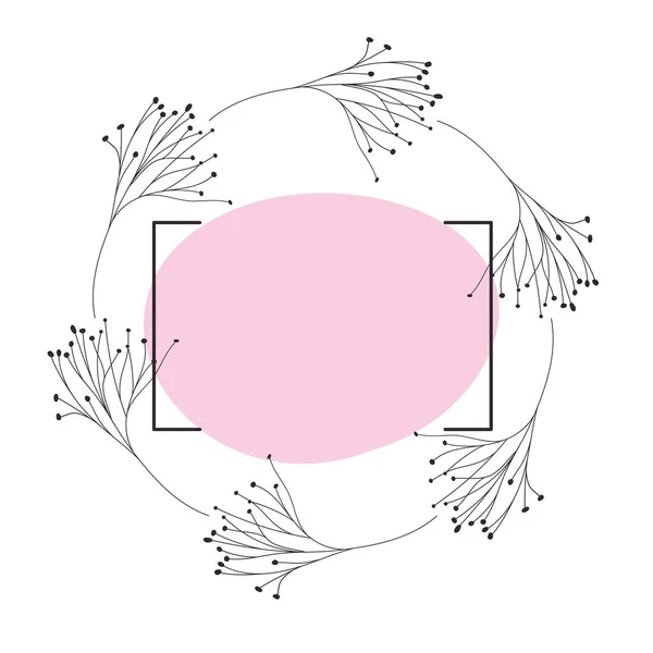 花と花輪し、分離アイコンの葉 — ストックベクタ