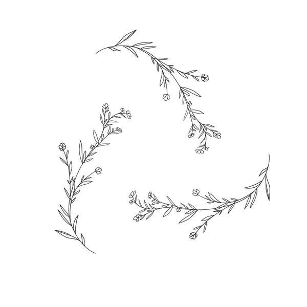 Guirlande avec fleurs et feuilles icône isolée — Image vectorielle