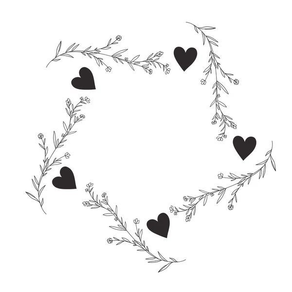 Guirlande avec fleurs et feuilles icône isolée guirlande avec fleurs et feuilles icône isolée — Image vectorielle