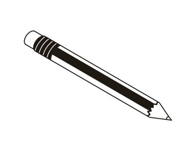 beyaz arka plan üzerine yazmak için kalem silueti