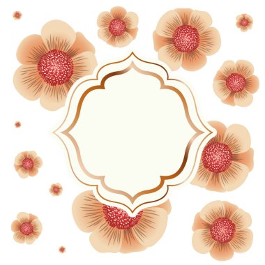 çerçeve çiçek izole simgesiyle