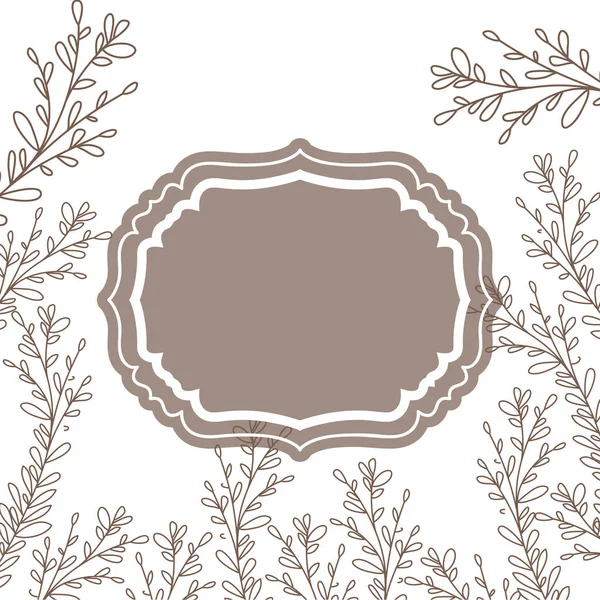 Frame met geïsoleerde pictogram van planten en kruiden — Stockvector