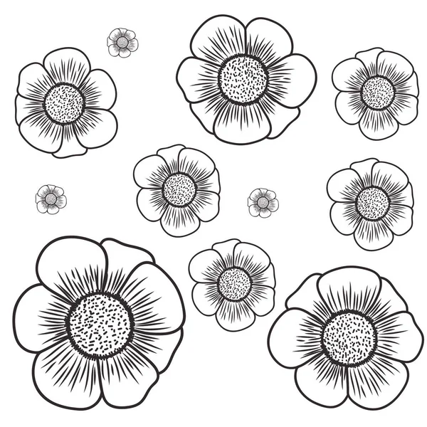 Motif de fleurs icône isolée — Image vectorielle