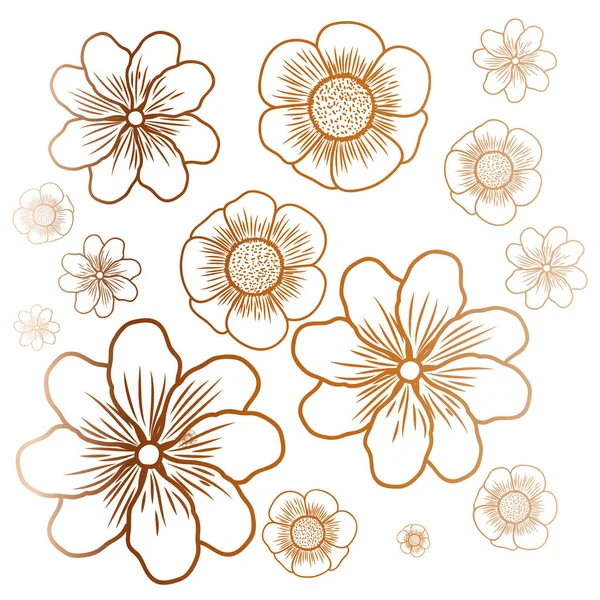Motif de fleurs icône isolée — Image vectorielle