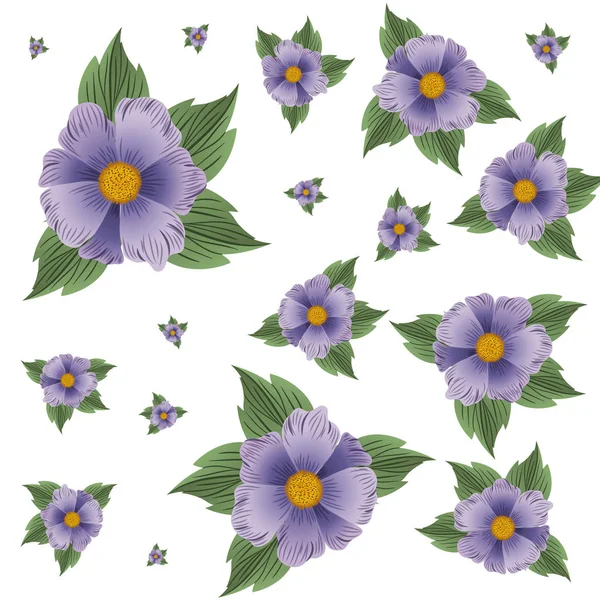 패턴 꽃 잎 고립 된 아이콘 — 스톡 벡터