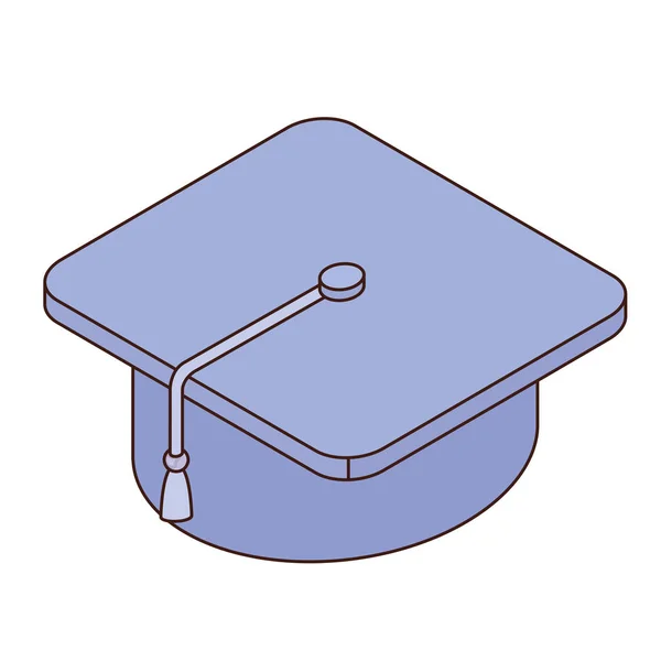 Sombrero de graduación sobre fondo blanco — Vector de stock