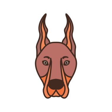 beyaz arka plan üzerinde sevimli doberman köpek başkanı