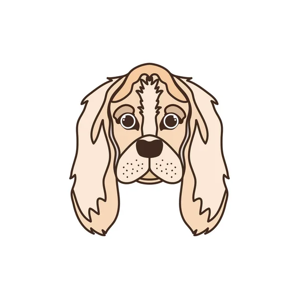 Head of cute cocker spaniel ingles dog on white — Stock Vector