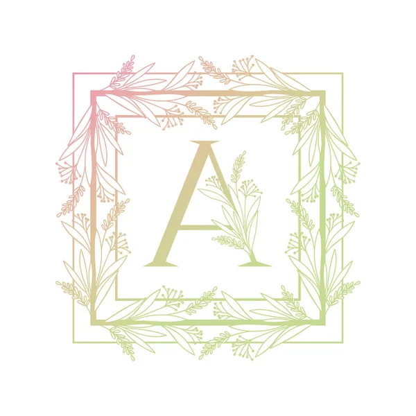 Lettre de l'alphabet avec cadre de style vintage — Image vectorielle