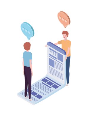 beyaz arka plan üzerinde kağıt sayfaları ile dizüstü bilgisayar