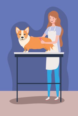 sevimli korgi köpek hayvan karakteri