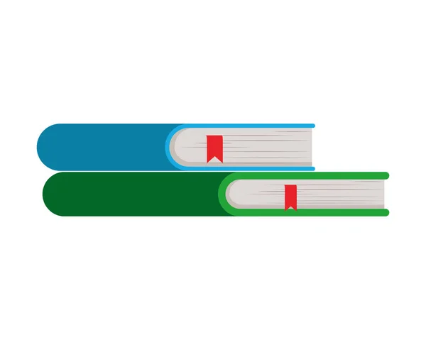 İzole iki kitap tasarım vektör illüstrasyon — Stok Vektör