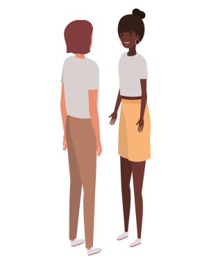 beyaz arka planda arka konumda çift