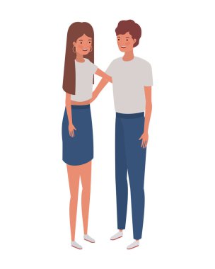 beyaz arka plan üzerinde duran insanlar çift