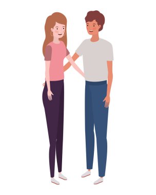 beyaz arka plan üzerinde duran insanlar çift