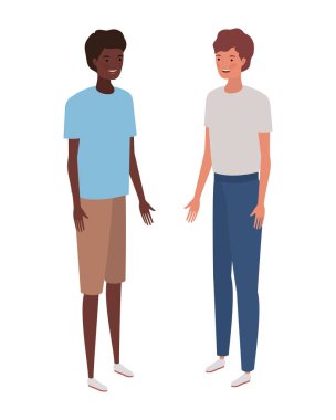 beyaz arka planda duran genç erkekler